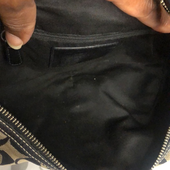 COACH Vintage black and gray signature small hobo style handbag. - Picture 10 of 11